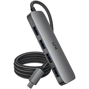 uni USB C 3.0 Hub 4-poorts, 1,2M ultraslanke datahub, compatibel met MacBook Pro, iPad Pro, MacBook Air, Dell XPS, Surface Book en meer