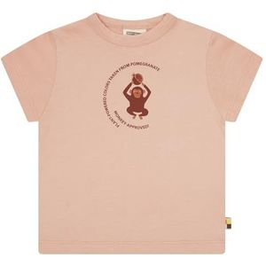 loud + proud Uniseks kinderen geverfd met plantaardige kleuren, GOTS-gecertificeerd T-shirt, pomegranaat, 62-68