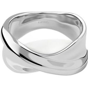 Jean & Len Dani Ring, vrij van nikkel, lood en cadmium, 316L roestvrij staal, tijdloos en spannend design, geschikt als cadeau, diameter: 17 mm, zilveren ring dames, Roestvrij staal, Geen edelsteen