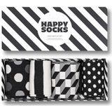 Happy Socks Kleurrijke en Leuke Sokken 4-Pack Classic Black & White Socks Gift Set Maat 41-46