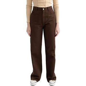 DeFacto Casual gebreide broek voor dames, joggingbroek - standaard pasvorm joggingbroek dames joggingbroek, joggingpak vrouw, bruin, 32
