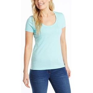 Nautica Women's Easy Comfort Scoop Neck Supersoft 100% Cotton Solid T-Shirt, Aruba Blue, X-Small