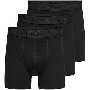 ONLY & SONS Boxershorts voor heren, Black Black Waist & Black Logo, XL