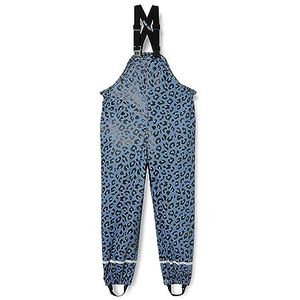 MIMO Regenbroek voor meisjes, Blauw Grijs Zwart Leo, 98 cm