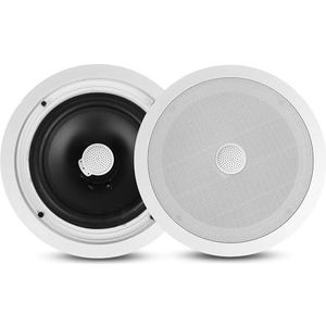 Pyle Luidsprekers- Plafondluidsprekers- Wandluidsprekers – Set van 2 Speakers- Inbouwluidsprekers voor Thuis - Plafondspeakers- 2-Weg Midbass Woofer Luidsprekers - 300 Watt - Wit