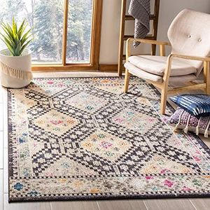 SAFAVIEH Modern chic tapijt voor woonkamer, eetkamer, slaapkamer - Madison Collection, laagpolig, in zwart en geel, 160 x 229 cm