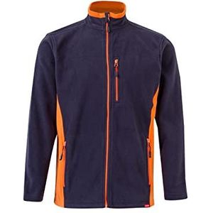 VELILLA 201504; tweekleurige fleecejas, marineblauw en oranje, maat 3XL