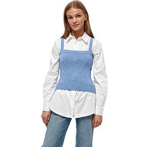 Minus Mary trui met gebreide top voor dames, licht paleisblauw, S