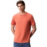 Calvin Klein - Shirt - Oranje - Jersey - Ronde Hals - Kwartmouw