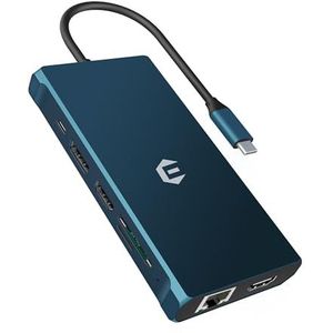 USB C docking station, 12-in-1 USB C dock, Triple Display USB C Hub 4K DP/2*HDMI, MacBook Pro/Air USB C Adapter (5Gbit/s USB A/C 3.0,1g Ethernet, PD 100W, 3,5 mm MIC, SD/TF) voor Dell, HP, Lenovo