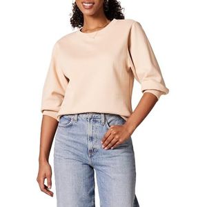 Amazon Essentials Dames Franse Terry Fleece Mouw Detail Crewneck Sweatshirt, Beige, XL