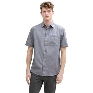 TOM TAILOR 1045097 overhemd heren, 37327 - Sky Captain Blue Structuur, XXL