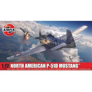 Airfix-modelset - A01004B Noord-Amerikaanse P-51D Mustang-modelbouwset - Plastic modelvliegtuigsets voor volwassenen en kinderen vanaf 8 jaar, set inclusief sprues en stickers - Schaalmodel 1:72
