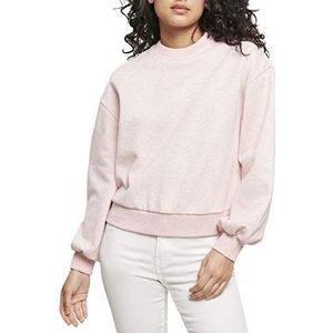 Urban Classics Dames Sweatshirt Dames Oversized Color Melange Crewneck Sweater voor vrouwen, in oversized look in 2 kleuren, maten XS - 5XL, roze melange, L