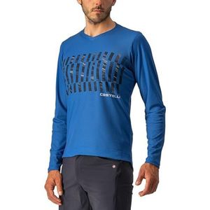 CASTELLI Trail Tech Ls Tee sweatshirt voor heren, Kobaltblauw/Savile Blue-silver, L