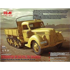 1:35 ICM 35412 V3000S/SS M (Sd.Kfz.3b) Maultier, WWII German Tracked Truck Plastic Modelbouwpakket