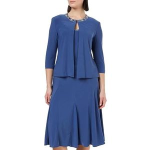 Gina Bacconi Jersey Midi A-lijn jasjurk, Wedgewood, 12, Bruiloft, 38