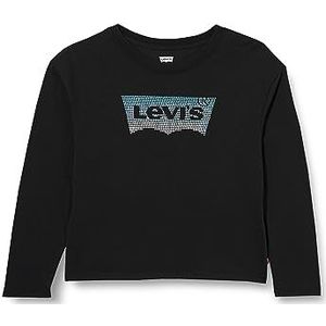 Levi's Meisjes Lvg Meet and Greet Glitter vleermuis 4ej159 T-shirt, Kaviaar, 16 jaar