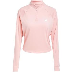 adidas Dames Train Essentials Minimal Branding 1/4-Zip Cover Up, semi pink spark, L