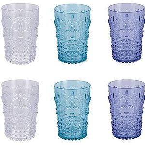 Villa d'Este Home Tivoli Fashion Ocean Waterglazen, set van 6 stuks, 400 ml