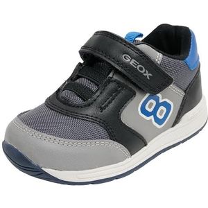 Geox Baby Jongens B RISHON Boy A Sneaker, grijs/zwart, 19 EU, Grey Black, 19 EU