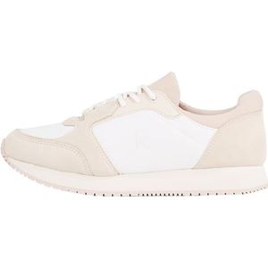 CK JEANS Dames Runner Laceup Low MG Media YW0YW01644 Sneakers, Wit (Creamy White/Whisper Pink), 3.5 UK, Wit romig wit fluisterroze, 36.5 EU