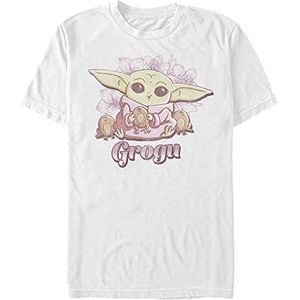 Star Wars Unisex Grogu Cute Organic Short Sleeve T-Shirt, White, XXL, wit, XXL
