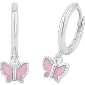 Prinzessin Lillifee Creolen 925 Sterling Silber Mädchen Kinder Ohrschmuck, 1,8 cm, Silber, Schmetterling, Kommt in Schmuck Geschenk Box, 2037941