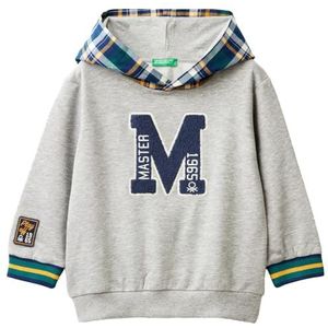 United Colors of Benetton Sweatshirt met capuchon voor kinderen en jongens, Grijs, 1 jaar