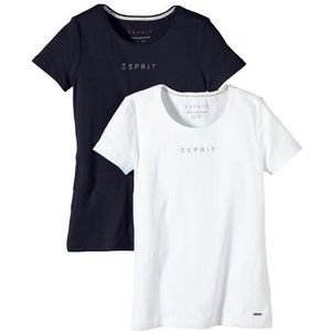 ESPRIT dames T-shirt dubbelpak, 2-pack, meerkleurig