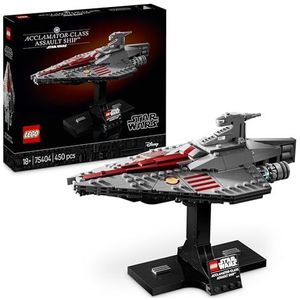 Star Wars Acclamator-Class Assault Ship Ruimteschip Bureau Decoratie of Woonaccessoire, Bouwpakket voor Volwassenen met, Cadeau voor Hem of Haar 75404