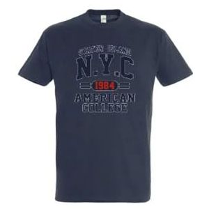 AMERICAN COLLEGE USA T-shirts met korte mouwen voor kinderen, uniseks, Blauw, 12 jaar