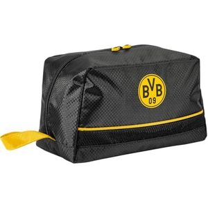 Borussia Dortmund BVB Toilettas voor volwassenen, uniseks, zwart/geel, zwart, 27 x 14 x 16 cm, Zwart, 27 x 14 x16 cm