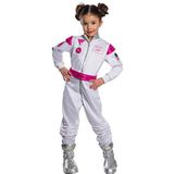 Rubies Barbie Astronautenkostuum voor meisjes, jumpsuit met laarzenovertrek en riem, officiële mattel barbie voor carnaval, verjaardag, Kerstmis en Halloween