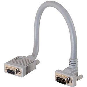 C2G 2M Premium HD15 SXGA VGA naar VGA-monitorkabel met 90 graden aansluiting. Mannelijke VGA naar Vrouwelijke 90 graden VGA Computer Kabel