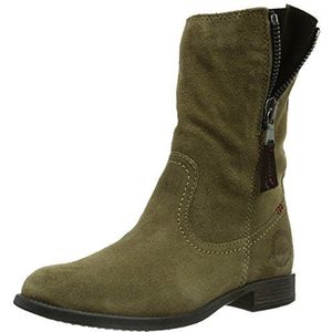 s.Oliver 25339 dames halfhoge schacht laarzen, Groen kaki Mocca 736, 42 EU