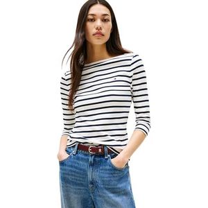 Tommy Hilfiger - Gebreide Top - Wit - Dames - Korte Mouwen