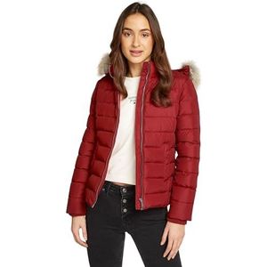 Tommy Jeans Dames TJW BASIC HOODED DOWN JACKET EXT DW0DW18312 Puffer Jacket, Rood (Regatta Rood), M, Rood (Regatta Rood), M