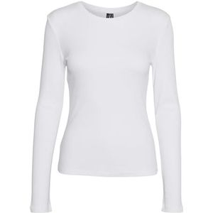 VERO MODA Vmroma Ls Slim Top JRS Noos Damesshirt met lange mouwen, wit (bright white), XL