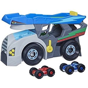 PJ Masks Power Heroes, Hero Hauler-vrachtwagenspeelset met 2 Duo Racer-superheldenspeelgoedauto's, peuterspeelgoed voor jongens en meisjes