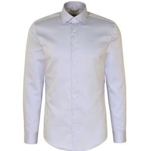 Seidensticker - Chemise - Blauw - Katoen - Slim Fit