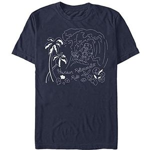 Disney Lilo & Stitch - Stitch Surf Line Art Unisex Crew neck T-Shirt Navy blue L