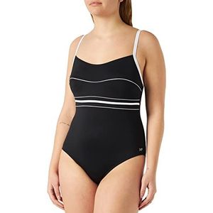 Badpak met hoge druk voor dames, Zwart/Wit, 46