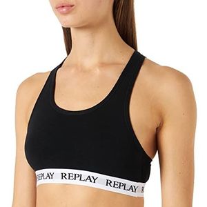 Replay Sportbeha voor dames, racerback, zwart/wit/zwart., XL