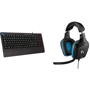 Logitech G G213 Prodigy Gaming Toetsenbord, LIGHTSYNC RGB Verlichte Toetsen, Morsbestendig, Aanpasbare Toetsen, Specifieke Mediatoetsen, US INT'L,G432 Wired Gaming Headset, 7.1 Surround Sound
