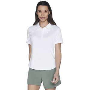 Skechers Go Dri Swift Club Poloshirt voor dames, wit/weelderige tuin, X-large, Wit/weelderige tuin, XL