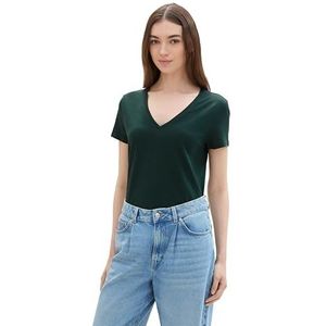 TOM TAILOR Denim T-shirt voor dames, 10771 - Dark Pine Green, L