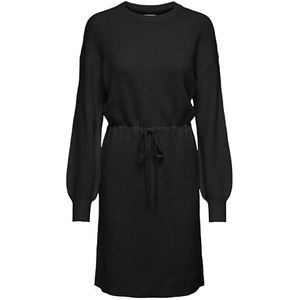 ONLY Dames Onlkatia Ls String O-Neck Dress Cc KNT Jurk, zwart, M