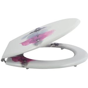 MSV Toiletzitting deksel MDF houten kern ""Borneo"" scharnieren van roestvrij staal - hoogwaardige en stabiele kwaliteit