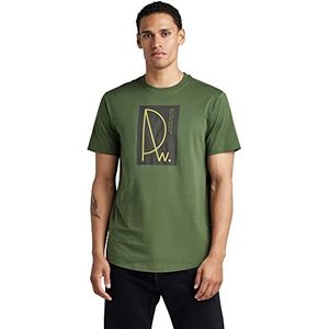 G-STAR RAW Lash Raw T-shirt voor heren, Groen (Dk Nuri Green 336-3476), XS